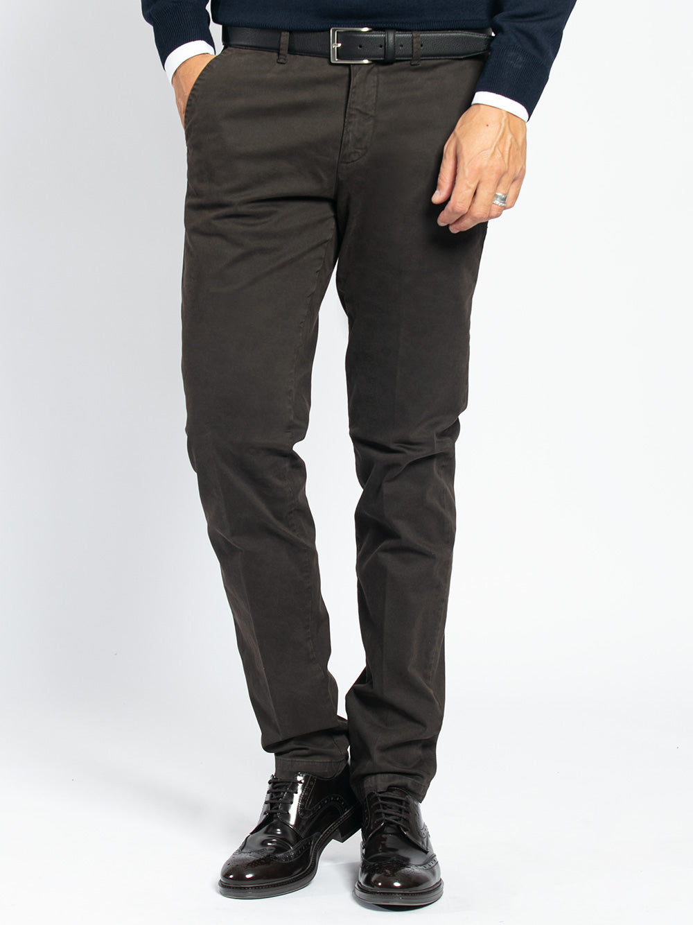 Pantalone in cotone stretch smerigliato