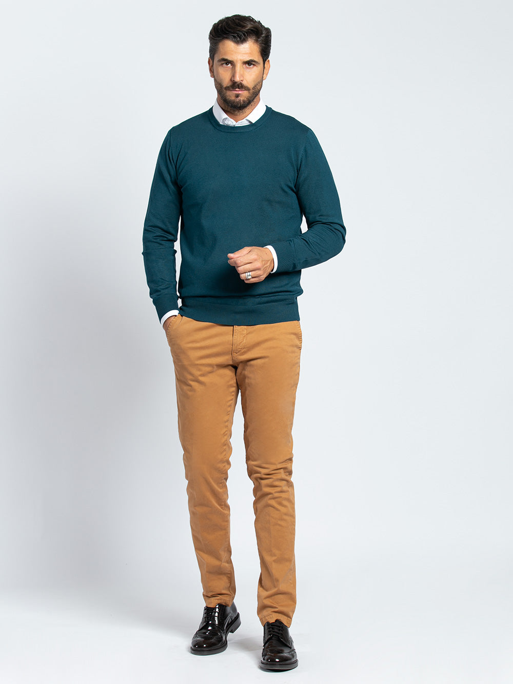 Pantalone in cotone stretch smerigliato