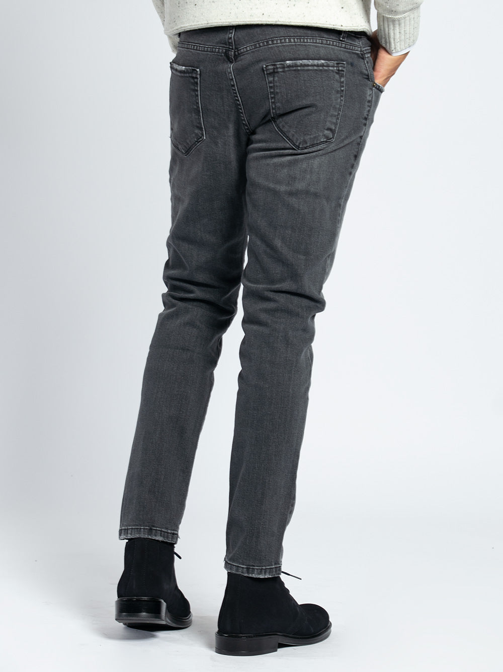 Jeans in denim elasticizzato grigio