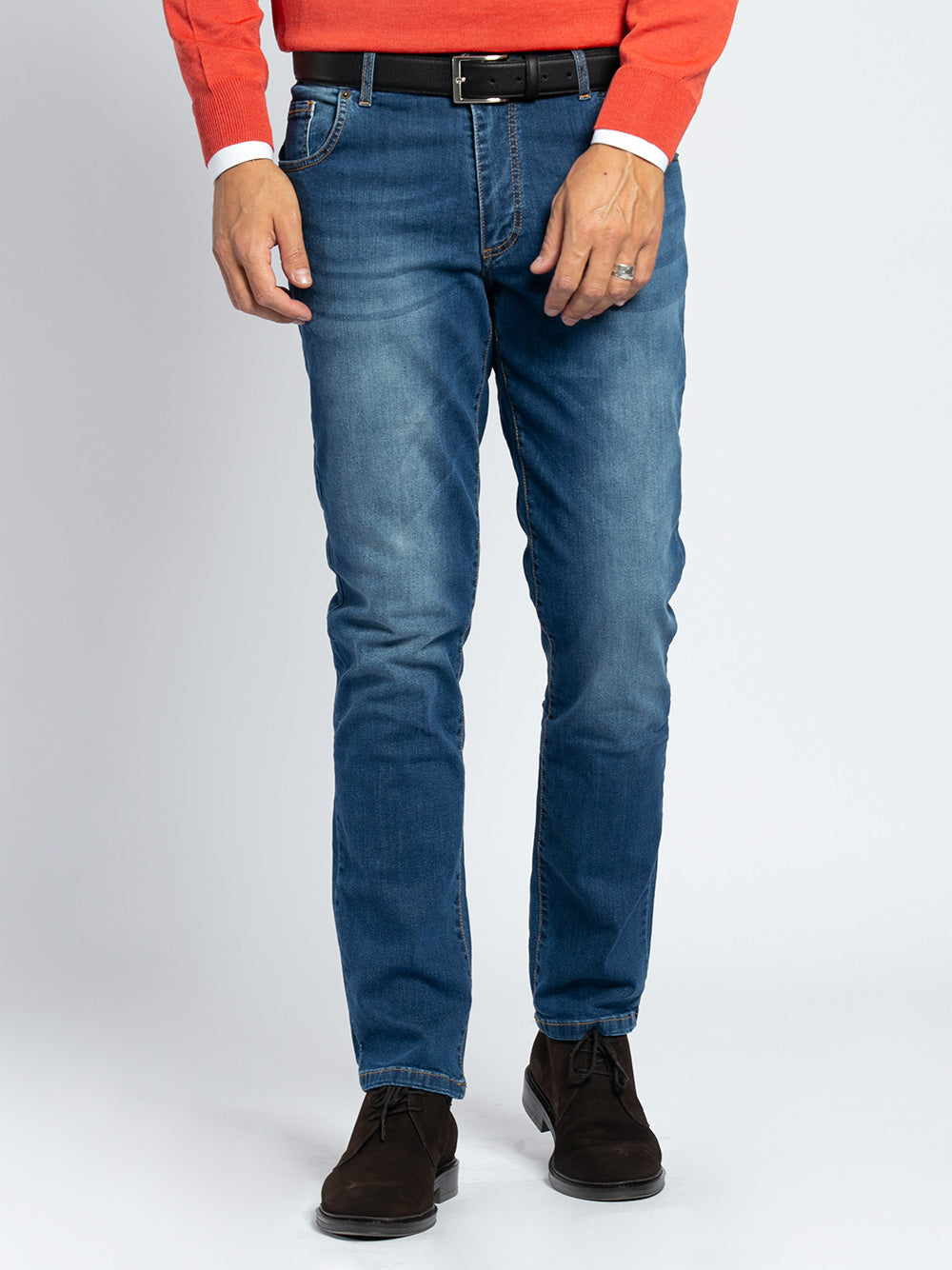 Jeans basic cinque stasche in denim