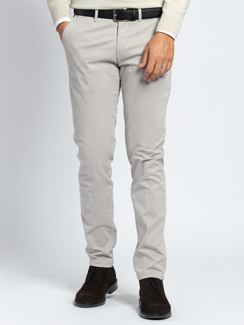 Pantalone in cotone stretch smerigliato